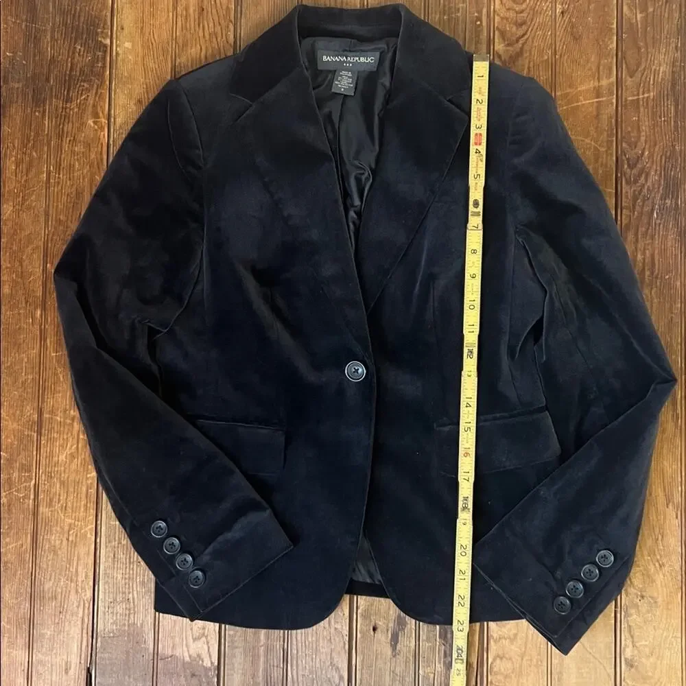 Banana Republic Y2K Women's blazer Dark gray short Velvet Blazer size 8